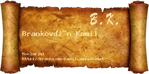 Brankován Kamil névjegykártya